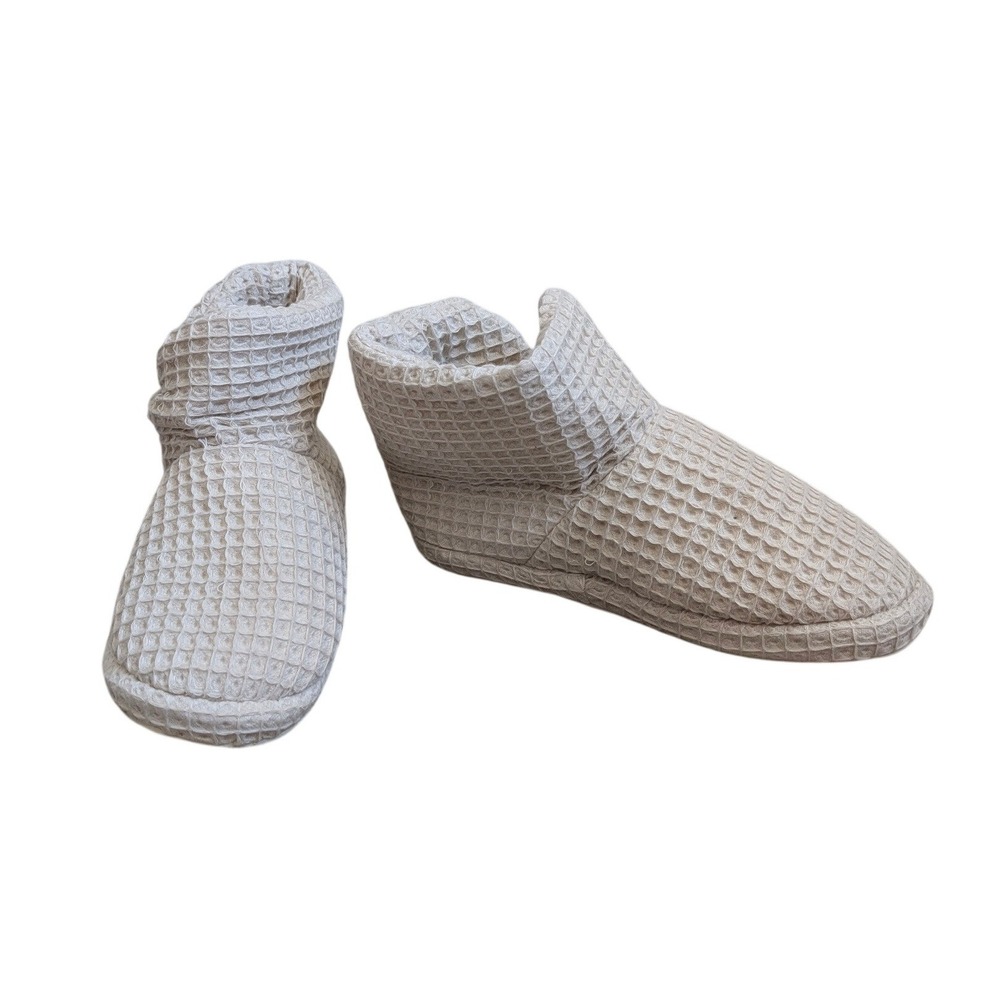 Parachute Waffle‎ Bootie Slippers Bone White 100% Turkish Cotton Womens Large L